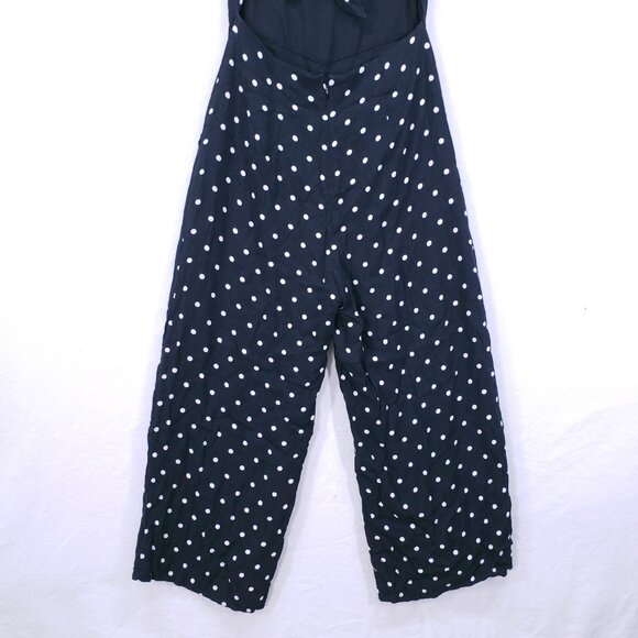 Aritzia Wilfred Écoulement Black White Polka Dot Preppy Jumpsuit Wide Leg Size 4 - Picture 10 of 16